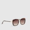 Tortoise Metal Glam Weave Sunglasses