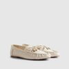 White Charm Bow Loafers