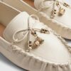 White Charm Bow Loafers