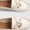 White Charm Bow Loafers