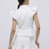 White Diamante Pleated Mini Skirt