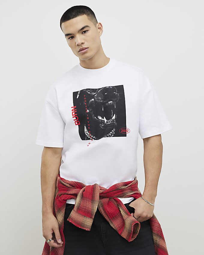 White Dog Print T-Shirt
