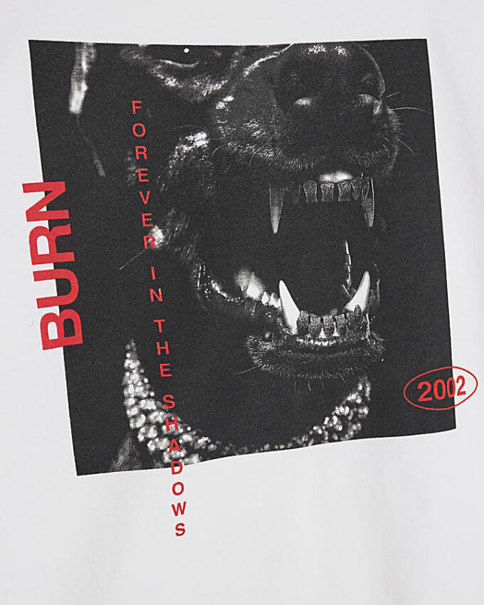 White Dog Print T-Shirt