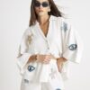 White Embellished Beach Shirt