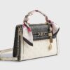White Embossed Charm Tote Bag