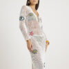White Embroidered Knit Maxi Beach Dress