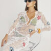 White Embroidered Knit Maxi Beach Dress