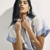 White Embroidered Patchwork Stripe Playsuit