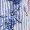White Embroidered Patchwork Stripe Playsuit