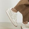 White Floral Retro Trainers