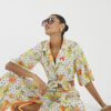 White Fruit Polka Dot Print Beach Shirt