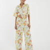 White Fruit Polka Dot Print Beach Shirt