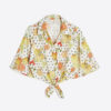 White Fruit Polka Dot Print Beach Shirt