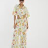 White Fruit Print Beach Trousers