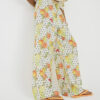 White Fruit Print Beach Trousers
