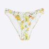 White Fruit Print Textured Bikini Bottoms