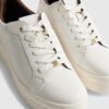 White Lace Up Flatform Trainers