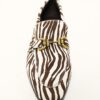 White Leather Zebra Loafers
