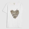 White Leopard Heart Feel Good Foil T-Shirt