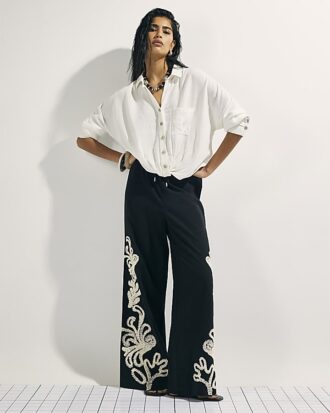 White Linen Blend Shirt