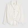 White Linen Blend Shirt