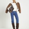 White Long Sleeve Asymmetric Fluffy Top