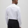 White Long Sleeve Textured Muscle Fit Shirt