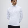 White Muscle Fit Brick Knitted Funnel Jumper