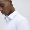 White Muscle Fit Pique Shirt