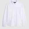 White Muscle Fit Pique Shirt