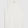 White Muscle Fit Ribbed Vest