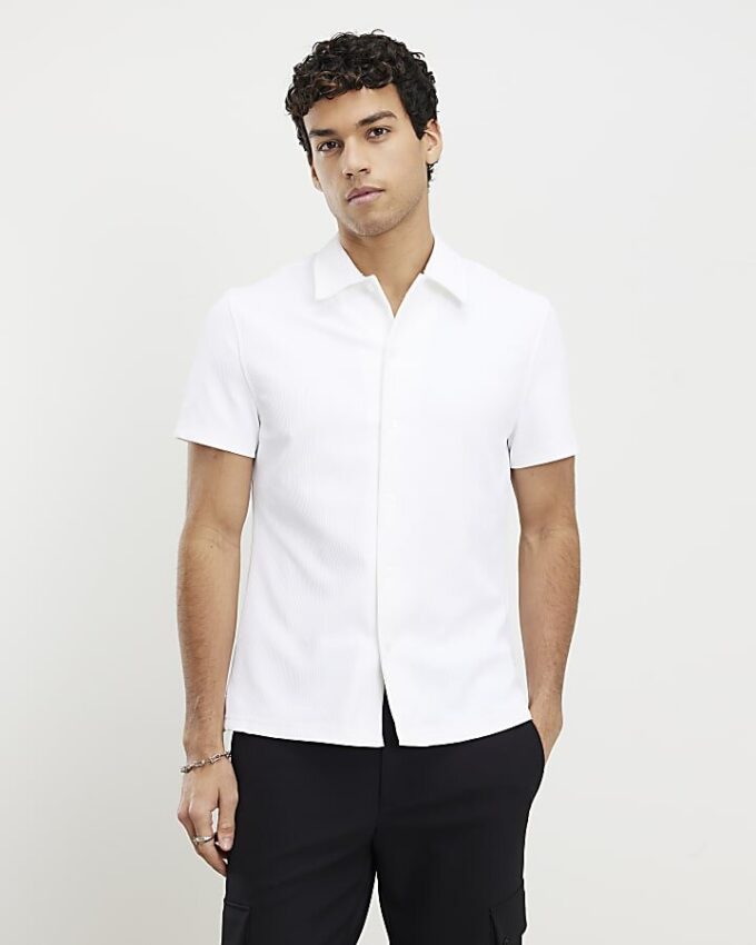 White Muscle Fit Shirt