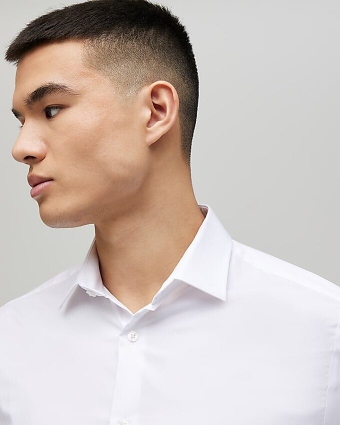 White Muscle Fit Shirt