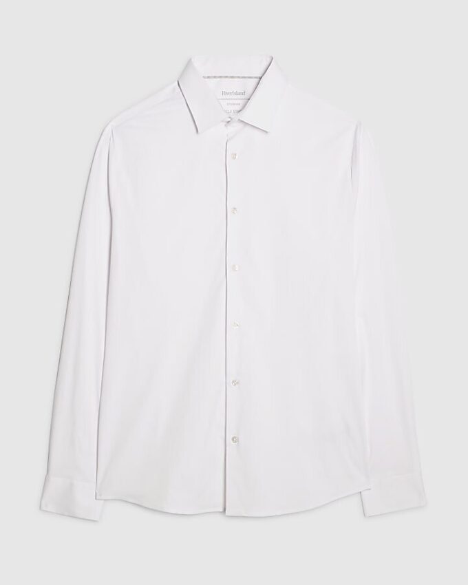 White Muscle Fit Shirt