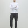 White Muscle Fit Textured Jumper