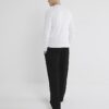 White Muscle Fit Textured Jumper
