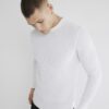 White Muscle Fit Textured Jumper