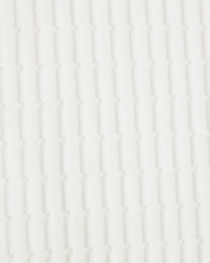 White Muscle Fit Textured Jumper