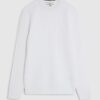 White Muscle Fit Textured Jumper