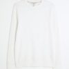 White Muscle Fit Textured Jumper