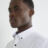 White Muscle Fit Textured Shirt
