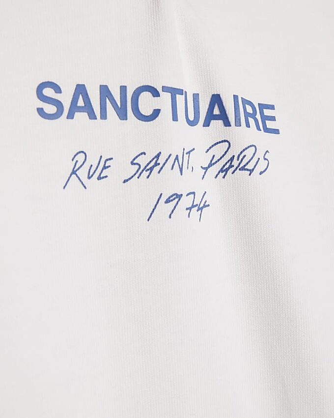 White Oversized Fit Sanctuaire T-Shirt