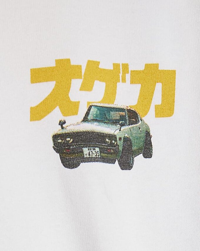 White Oversized Fit Tokyo Car T-Shirt