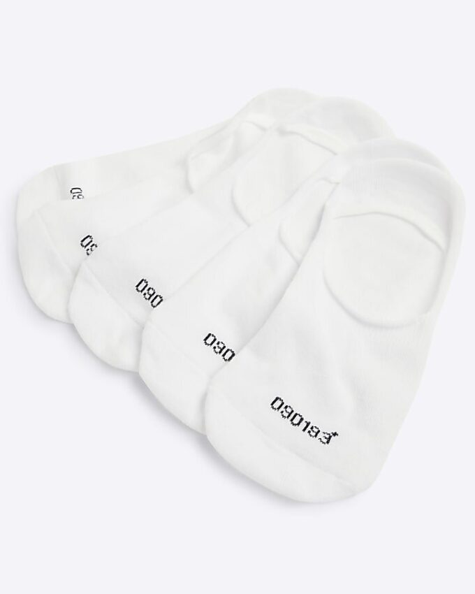 White Pack Of 5 Liner Socks