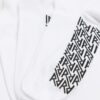 White Pack Of 5 Ribbed Monogram Trainer Socks