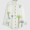 White Palm Tree Embroidered Shirt