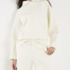 White Premium Wide Leg Pintuck Joggers