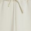 White Premium Wide Leg Pintuck Joggers