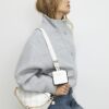 White Quilted Monogram Cross Body Bag