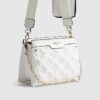 White Quilted Monogram Cross Body Bag